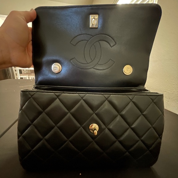 Chanel Trendy CC Black Lamb skin leather GHW - Picture 7 of 17